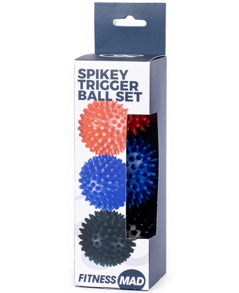Fitness Mad Spikey Massage Ball Set Red/Blue/Black-4